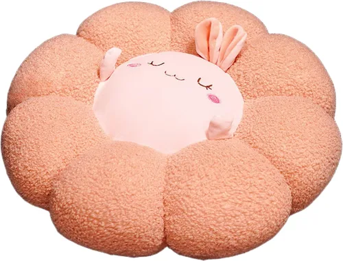 Miniatura 8 de Cojín de flores lindo futón de dibujos animados de animales de pétalos de felpa cojín para respaldo, cojín decorativo para el hogar