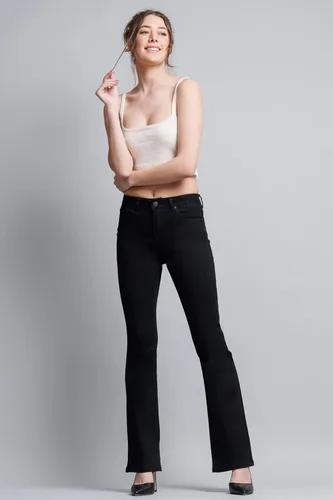 Miniatura 3 de Enjean Jeans clásicos y desgastados de tiro alto para mujer