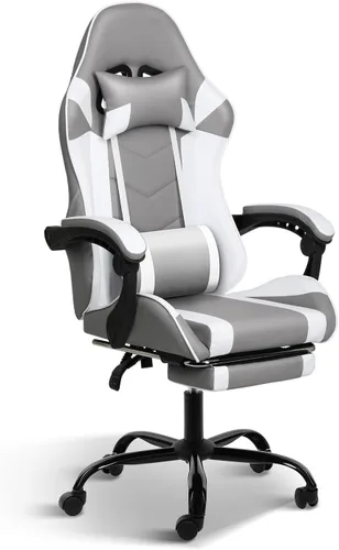 Miniatura 7 de YSSOA Silla de juegos, silla de jugador grande y alta, silla giratoria ajustable estilo carreras, sillas ergonómicas de videojuegos