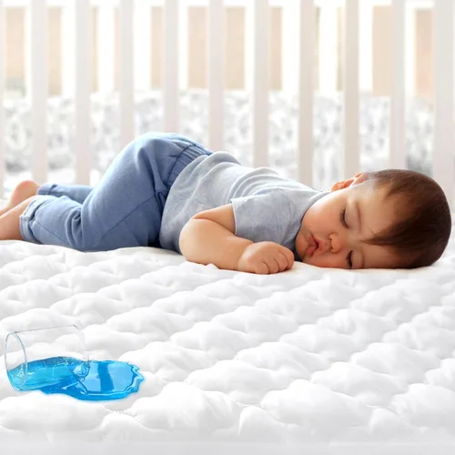 Miniatura 20 de Juego de sábanas protectoras de colchón ajustables impermeables Pack and Play, compatible con Graco Pack n Play & Dream On Me & Pamo Babe, para Nube