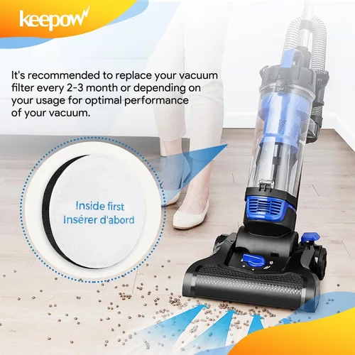 Miniatura 5 de KEEPOW Filtro de Reemplazo de Aspiradora para Eureka Vacuum Power Speed NEU182B, NEU181, NEU182A, NEU188A, NEU192A, NEU180, NEU180C, NEU182, NEU202