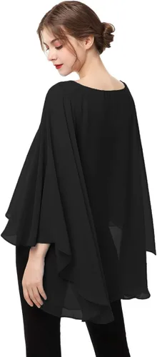 Miniatura 4 de Capelet de gasa suave capa poncho estola para mujer cubrir