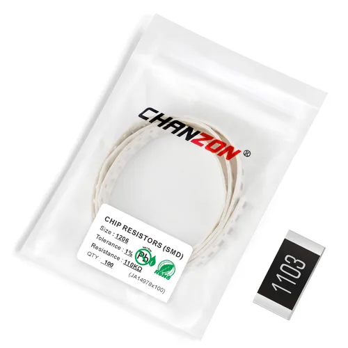 Miniatura 158 de Chanzon - 100 piezas de resistencias SMD 1206 0 Ω ohm 1/4W 0.25W ±1% de tolerancia, película gruesa, resistencias de chip SMT con certificado Rohs