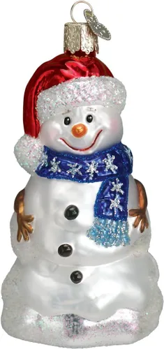 Miniatura 7 de Old World Christmas - Adorno de muñeco de nieve con bastón de caramelo hecho a mano, adorno de vidrio soplado para el árbol de Navidad, colección