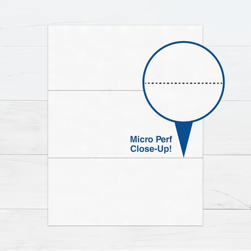 Miniatura 6 de PrintWorks Papel perforado profesional de 3 partes de 8.5 x 11 pulgadas, perfecto para W-2, 1099 y uso llamativo, fabricado en los Estados Unidos