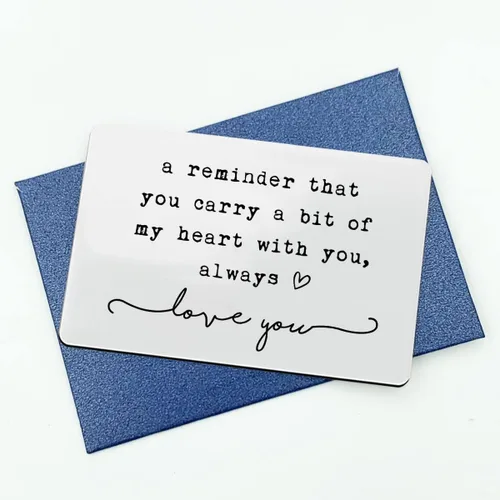 Miniatura 10 de Wallet Insert, Engraved Gift For Him, Valentine’s Day Gift, Birthday Gift, Hubby Gift, Engraved Wallet Insert Card, Reminder You Carry My Heart