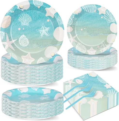 Miniatura 12 de 200 piezas Platos y Servilletas de Fiesta de Verano de Playa The Big One para Niño Surfeando Primer Cumpleaños, Juego de Vajilla Hawaiana