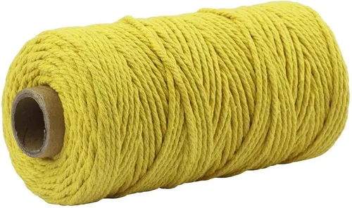 Miniatura 19 de Cuerda de algodón para macramé de 109 yardas de 0.118 pulgadas, 4 hebras trenzadas, cuerda para envolver colgadores de plantas, tejer, suministros