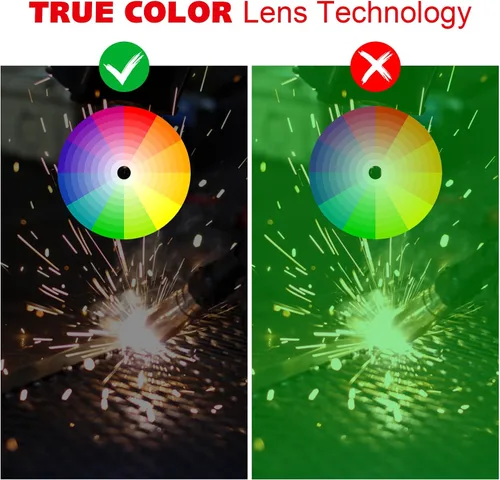 Miniatura 6 de Máscara de oscurecimiento automático con casco de color real de soldadura con rango de sombra ajustable 4/9-13 para campana de soldadura TIG MIG