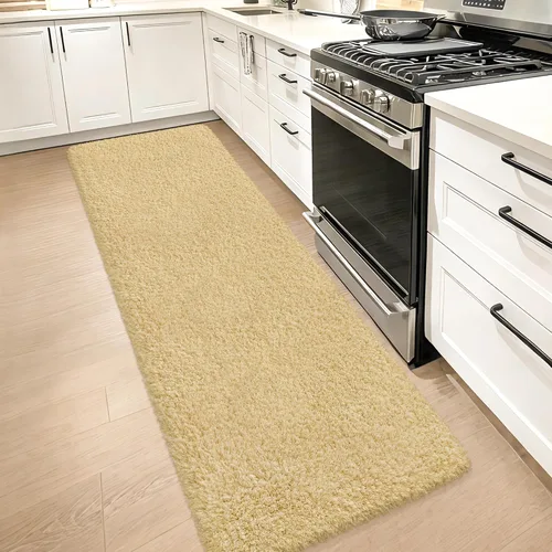 Miniatura 21 de Alfombras suaves para dormitorio, alfombra de pasillo de 2 x 6 pies, alfombra de felpa lanuda antideslizante para mesita de noche, sofá, sala