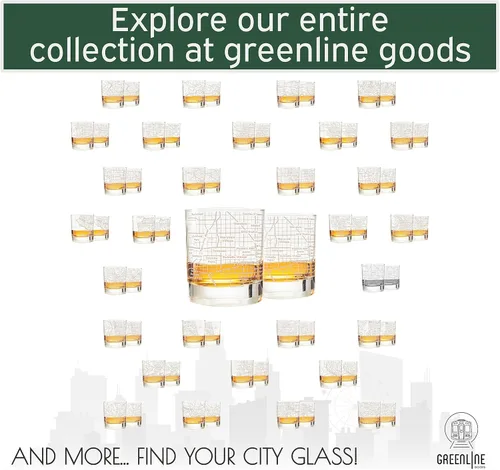 Miniatura 39 de Greenline Goods Vasos de whisky – Juego de vasos de 10 onzas para los amantes de San Luis, grabado con mapa de la ciudad de San Luis Old Fashioned