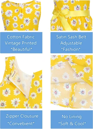 Miniatura 57 de Vestido de verano para niña, de algodón, con diseño floral
