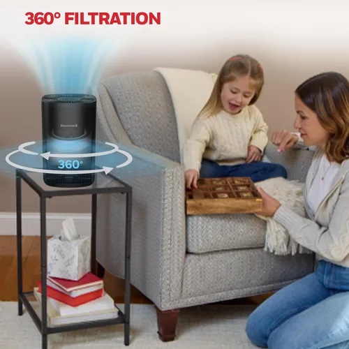Miniatura 8 de Honeywell Allergen Plus HPA125B - Purificadores de aire HEPA compactos para habitación pequeña, cobertura de hasta 530 pies cuadrados, filtro 3