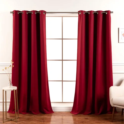 Miniatura 24 de Best Home Fashion Cortinas Opacas 2 Paneles - Tratamiento de Ventana con Aislamiento Térmico Premium Cortinas Opacas para Dormitorio - Parte Castaño