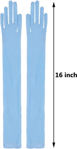 Miniatura 5 de Alvivi Guantes largos de malla transparente para mujer, longitud del codo, dedos completos, medias y manoplas para club