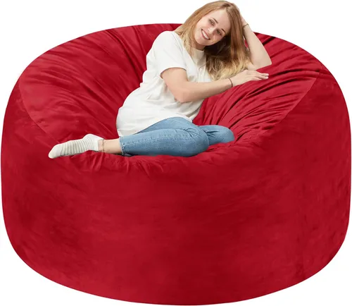Miniatura 25 de Homguava - Sillón puff de 3 pies Sillón estilo puff grande de 3 pulgadas con relleno de espuma viscoelástica, sofá suave con funda de terciopelo