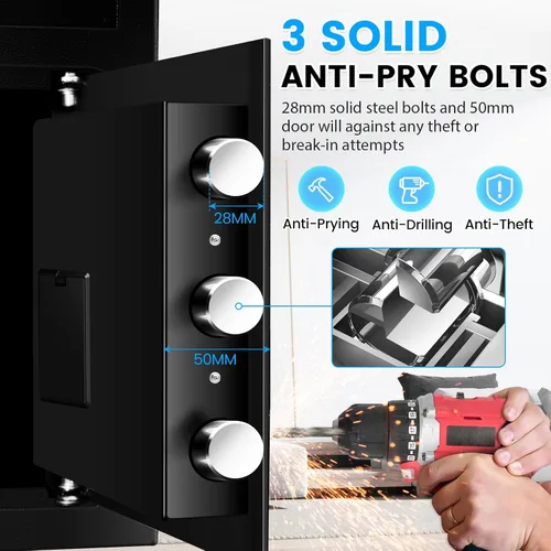 Miniatura 4 de Caja fuerte de 2.6 pies cúbicos para negocios, caja fuerte de lugar rápido con ranura de caída, cerradura de combinación retroiluminada digital