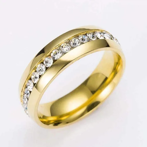 Miniatura 7 de Juego de anillos de boda de dos anillos, para parejas, de 10 quilates de oro amarillo, relleno de circonia cúbica blanca, para compromiso y boda