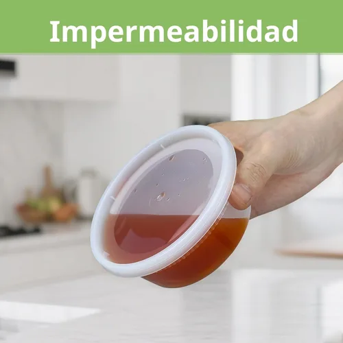 Miniatura 3 de Dipoo 60 juegos (120 piezas) recipientes Deli con tapas de 8 oz, recipientes de plástico herméticos, a prueba de fugas y sin BPA para llevar