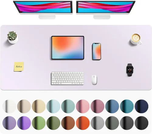 Miniatura 70 de Aothia - Protector de escritorio de cuero sintético, base para mouse, superficie antideslizante e impermeable para escribir y para laptop