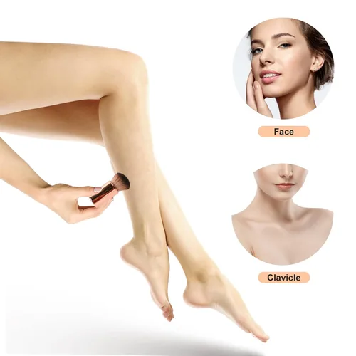 Miniatura 5 de Yoseng Cepillo autobronceador – Cepillo Kabuki de oro rosa para cuerpo, cara y manos, vegano, aplicación sin rayas, multiusos para autobronceador