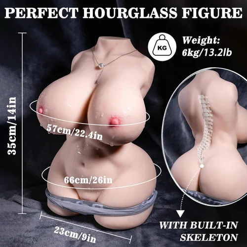 Miniatura 3 de Muñeca sexual de 14.3 libras, juguetes sexuales con pechos grandes y culo grandes, muñeca de amor de torso de tamaño completo con columna vertebral