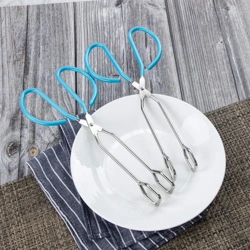 Miniatura 6 de MSY BIGSUNNY - Pinzas de tijera de acero inoxidable de 10 pulgadas, pinzas para alimentos de cocina con mango antideslizante, agarre cómodo, pinzas