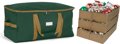 Miniatura 103 de Covermates Keepsakes Bolsa de almacenamiento ajustable para adornos, poliéster resistente, separadores acolchados y bandejas FlexGrid, organizador