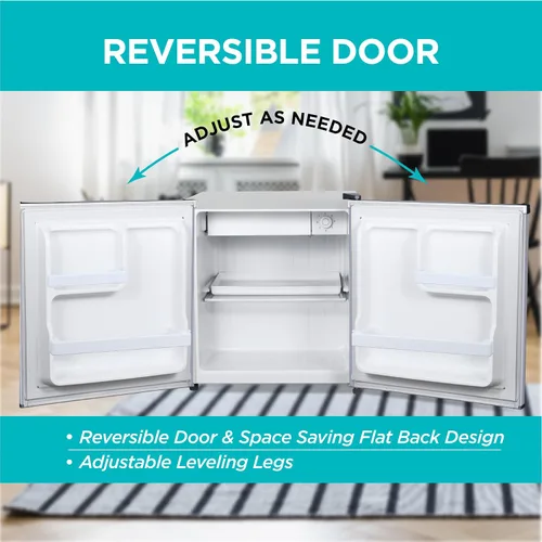 Miniatura 6 de BLACK+DECKER Refrigerador compacto de 1.7 pies cúbicos, certificado ENERGY STAR, mini refrigerador de una sola puerta con compartimento enfriador