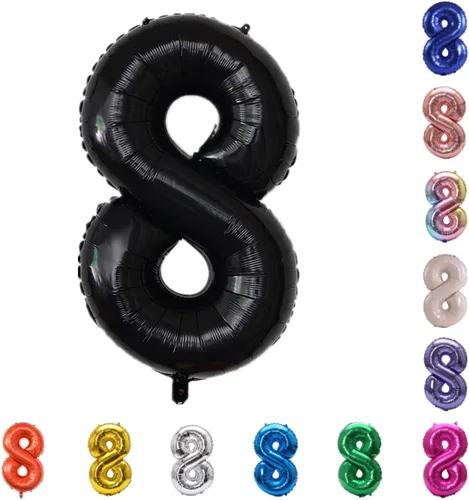 Miniatura 180 de YPSelected Globo grande de 32 pulgadas de helio con números 0-9 de papel de aluminio azul para cumpleaños, bodas y fiestas (Azul, 3)