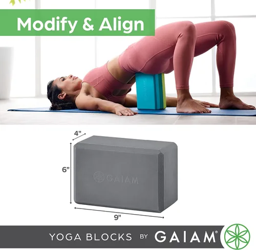 Miniatura 7 de Gaiam Yoga Block - Supportive Latex-Free Eva Foam - Soft Non-Slip Surface with Beveled Edges for Yoga, Pilates, Meditation Menta cool