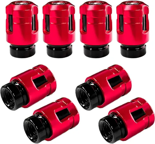 Miniatura 15 de Yourkar 4 tapas de vástago de válvula de neumático de automóvil, cubiertas de válvula de rueda de aleación de aluminio de forma única, resistentes a