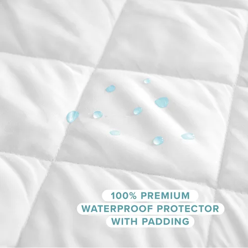 Miniatura 6 de Bare Home Protector de colchón acolchado impermeable Twin – Almohadilla de colchón refrescante – Protege contra derrames – Fácil lavado – Funda