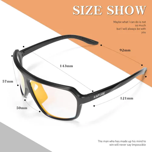 Miniatura 5 de KAPVOE Gafas de ciclismo fotocromáticas para hombres y mujeres, gafas de sol deportivas MTB para ciclismo, protección UV Negro rojo