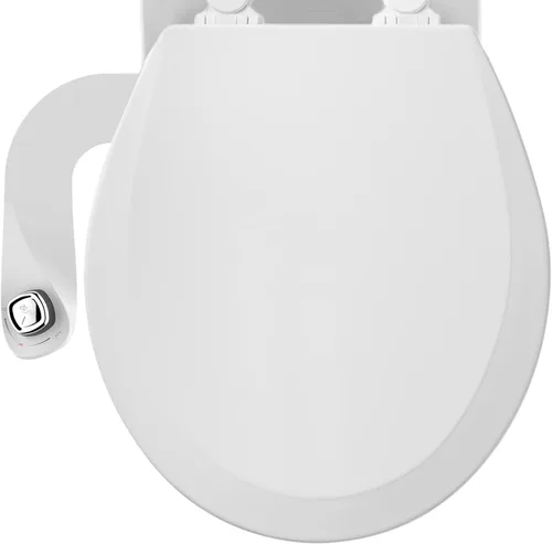 Bemis Asiento de inodoro 500EC con ajuste perfecto, rociador de agua dulce, no eléctrico, bidé fácil de instalar, redondo, color blanco