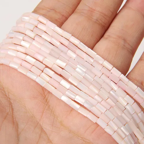 Miniatura 22 de Los granos naturales del espaciador del tubo del grano de Shell de agua dulce teñidos madre de perlas flojas para la fabricación de la joyería, 1