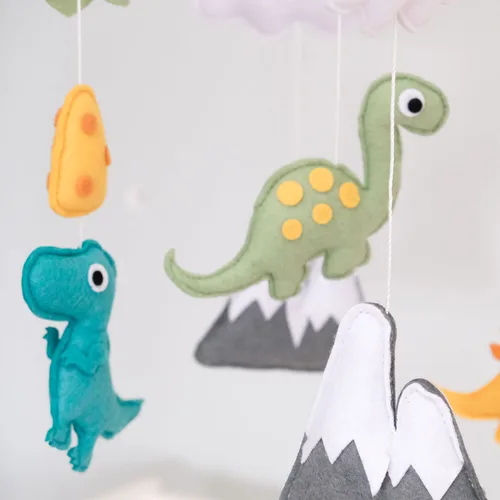 Miniatura 5 de Móvil para cuna de bebé de dinosaurio, móvil de dinosaurio para bebé, decoración de guardería neutra para Pack N Play, para bebé niño y niña