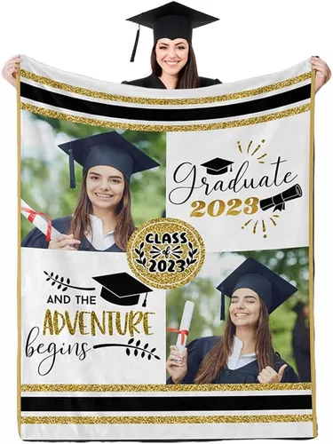 Miniatura 16 de D-Story Manta de franela personalizada para mujer, regalos de graduados, regalo de graduación de secundaria, regalos de graduación personalizados