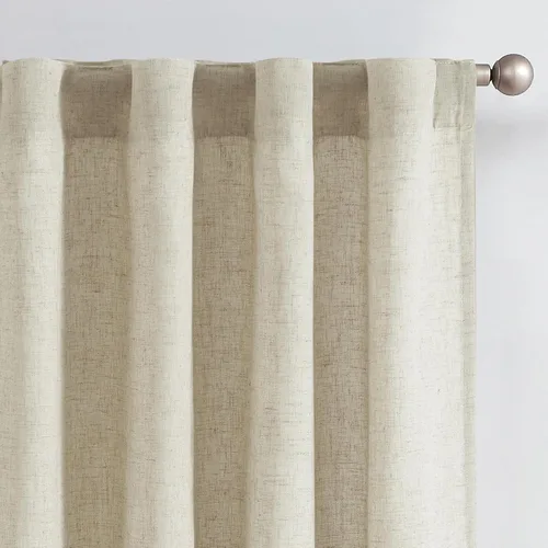 Miniatura 25 de JINCHAN Cortinas de lino de 108 pulgadas de largo, juego de 2 paneles, cortinas de ventana para sala de estar y dormitorio, cortinas