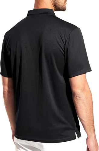 Miniatura 5 de MIER Men's Polo Shirts Polyester Casual Collared Shirts Short Sleeve with Front Pocket, Moisture-Wicking, Sun Protection
