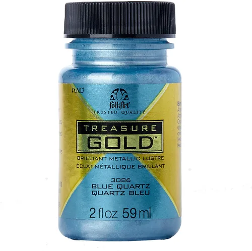 Miniatura 13 de FolkArt Treasure Brilliant - Pintura metálica, 4 onzas, oro verde Verde dorado