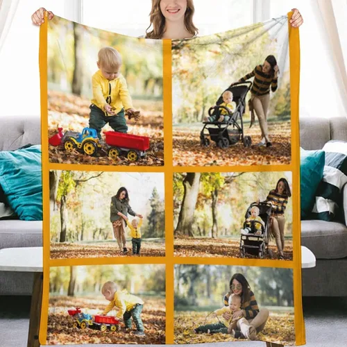 Miniatura 10 de Manta personalizada con collage de fotos, mantas de sofá suaves personalizadas, regalos para el Día de la Madre, familia, amigos, seres queridos