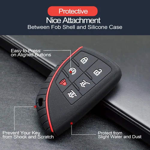Miniatura 4 de 2 piezas compatibles con Chevy Chevrolet Colorado Suburban Tahoe Buick Envision GMC Canyon Yukon XL Honda Prologue 6 botones funda llavero protector
