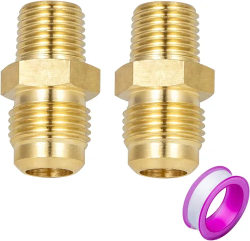 Miniatura 8 de Kits de surtido de tapas de latón con ensanchamiento, conector de tubo con ensanchamiento de 45 grados SAE para tubo OD de 1/4", 5/16", 3/8", 1/2