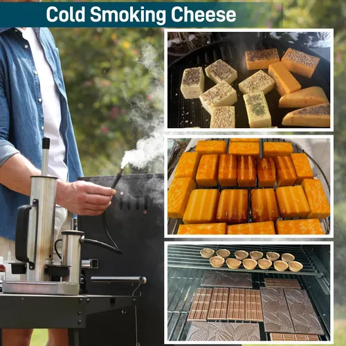 Miniatura 2 de EUTRKei Generador de humo frío para parrilla ahumadora Traeger, tubo de humo eléctrico inalámbrico con bomba de aire, ahumado en frío para queso