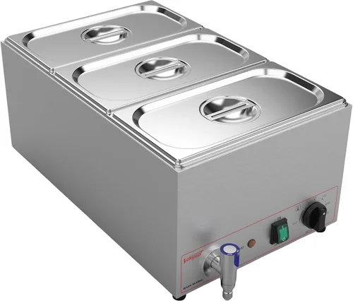 Miniatura 9 de Valgus Bain Marie Buffet de acero inoxidable de grado comercial, 2 secciones, 19 cuartos de galón, calentador de alimentos, mesa de vapor con tapa
