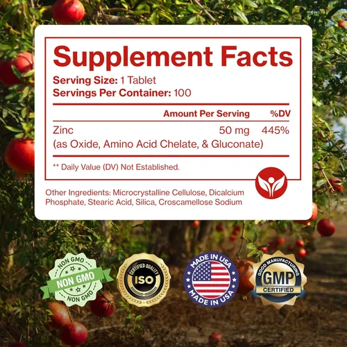 Miniatura 5 de Mega Zinc Supplement, 50mg - Complejo de Zinc 3 en 1 - 100 Tabletas - Pure Micronutrients