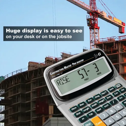 Miniatura 5 de Calculated Industries 44080 Construction Master Pro-Desktop Calculadora de fracción de pies y pulgadas de construcción avanzada con herramienta
