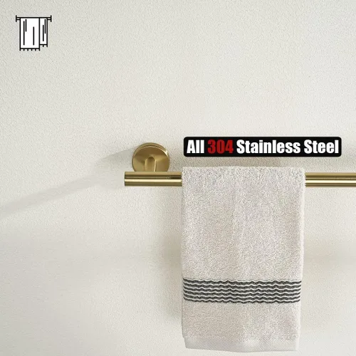 Miniatura 7 de JQK Barra de Toallas de Baño, Oro Cepillado de 12 Pulgadas de Acero Inoxidable 304 Grueso de 0.8mm, Soporte de Toallas Montado en la Pared, Longitud