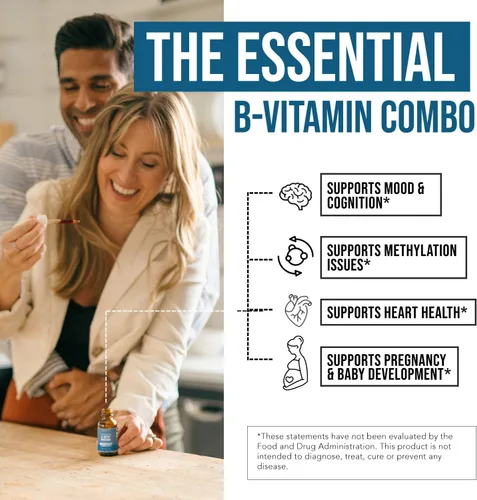 Miniatura 4 de L Metilfolato 15mg Plus Metil B12 Cofactor – Sabor a Bayas Orgánico, Alta Potencia Líquida Sublingual Forma Activa 5-MTHF - Apoya el Estado